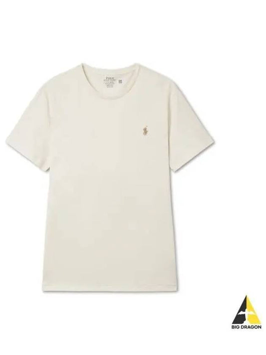 Custom slim crew neck t shirt natural - POLO RALPH LAUREN - BALAAN 1