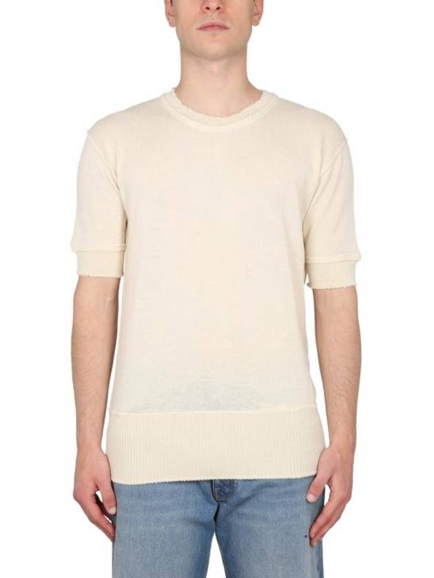 Signature Stitch Linen Knit Top Off White - MAISON MARGIELA - BALAAN 2