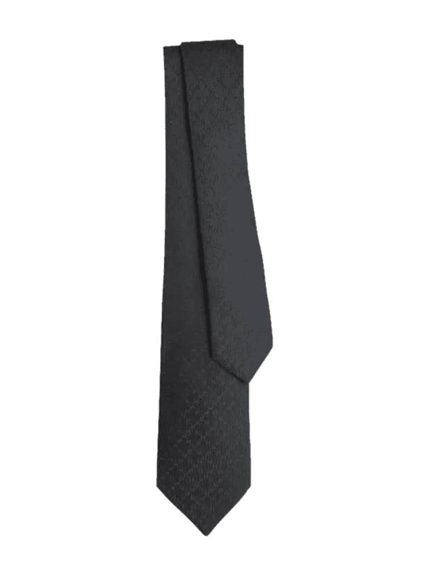 Faconnee New H Tie Black - HERMES - BALAAN 1