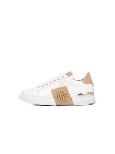 Women's Side Punching Hexagon Sneakers White 271435 - PHILIPP PLEIN - BALAAN 1