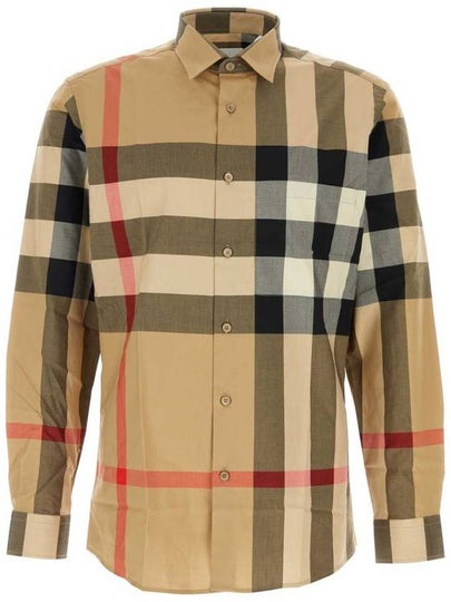 Check Cotton Long Sleeve Shirt Archive Beige - BURBERRY - BALAAN 2