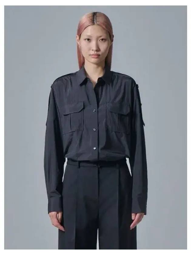 Military pocket cargo long sleeve shirt black domestic product GM0024060444476 - JUUN.J - BALAAN 1