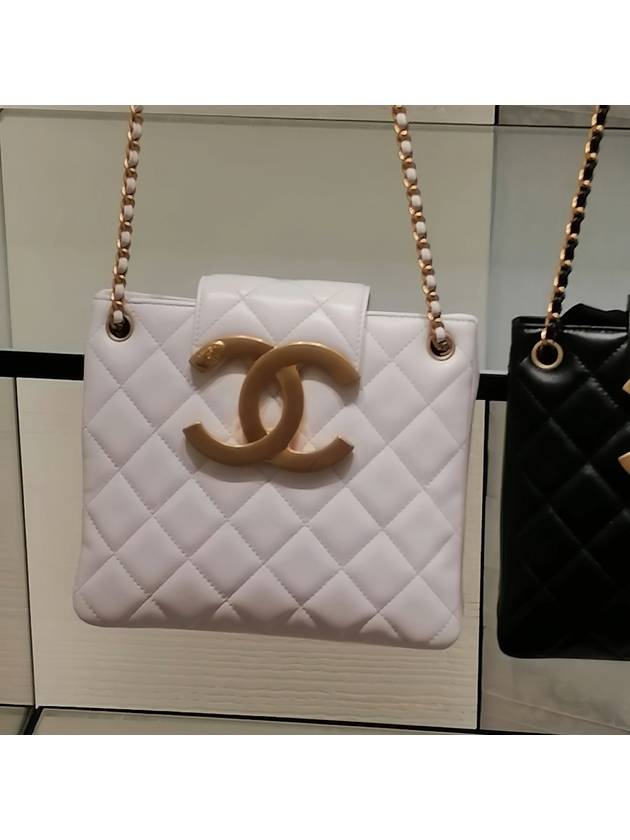 CC Big Logo Small Cross Shoulder Two Way Bag White AS4596 - CHANEL - BALAAN 4