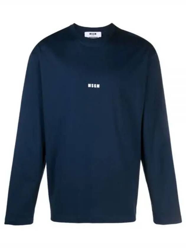 Micro Logo Long Sleeve T-Shirt Navy - MSGM - BALAAN 2