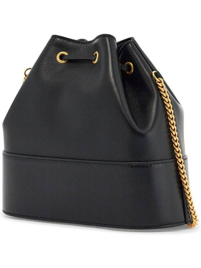 mini bucket bag in black leather with drawstring - VALENTINO - BALAAN 2