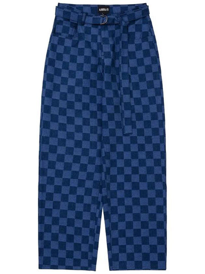 checkerboard denim pants blue - AJOBYAJO - BALAAN 2