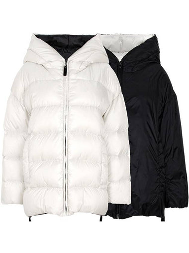 White Seicap Hooded Goose Down Jacket 044 00473 - MAX MARA - BALAAN 1