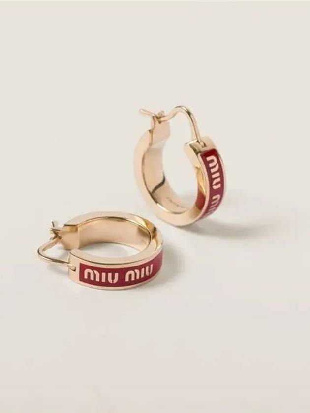 Enamel Hoop Earrings 5IO1032F6T - MIU MIU - BALAAN 3