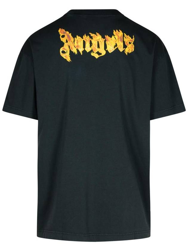 Palm Angels Burning Logo Short Sleeve T Shirt Black - PALM ANGELS - BALAAN 4