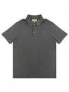 Wheeler Embroidered Logo Cotton Polo Shirt Charcoal - BURBERRY - BALAAN 2