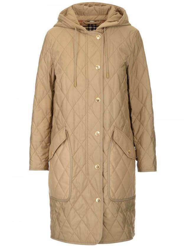 Diamond Quilted Thermoregulated Hoodie Padded Archive Beige - BURBERRY - BALAAN.