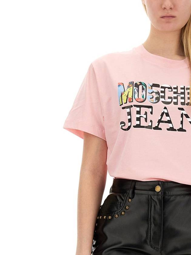 short sleeve t-shirt 07033762 2224 PINK - MOSCHINO - BALAAN 5