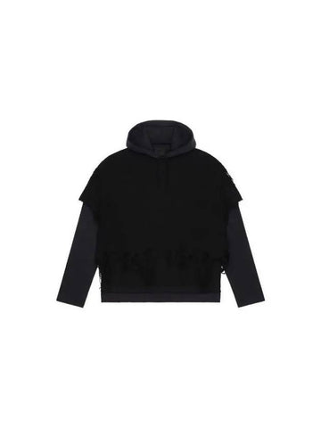 Overlap Logo Cotton Hooded Top BM90ME4YDY 011 - GIVENCHY - BALAAN 1