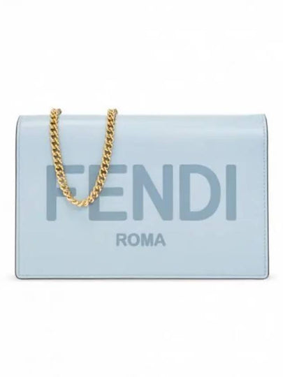 Logo Chain Small Long Wallet Light Blue - FENDI - BALAAN 2