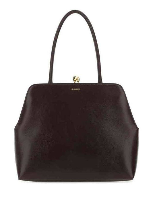 Goji Medium Leather Shoulder Bag Brown - JIL SANDER - BALAAN 1