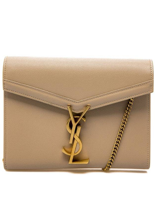 Cassandra Monogram Chain Shoulder Bag Beige - SAINT LAURENT - BALAAN 2