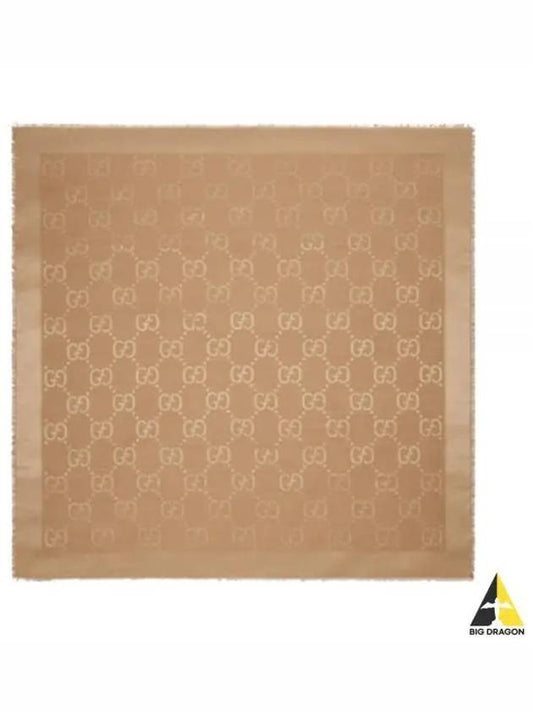 GG Jacquard Silk Wool Scarf Beige - GUCCI - BALAAN 2