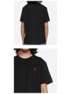 Small Heart Logo Short Sleeve T-Shirt Black - AMI - BALAAN 6