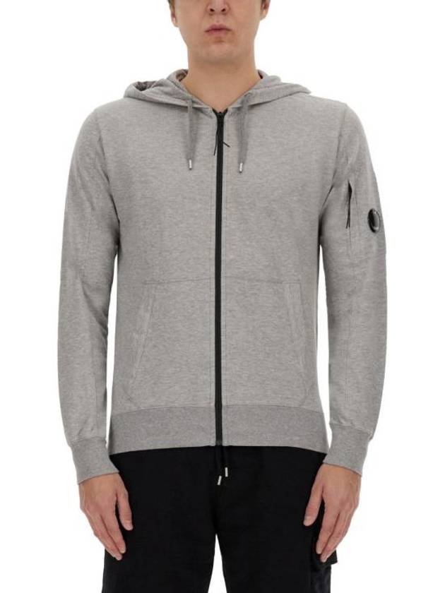 Light Fleece Zip Up Hoodie Grey - CP COMPANY - BALAAN 2