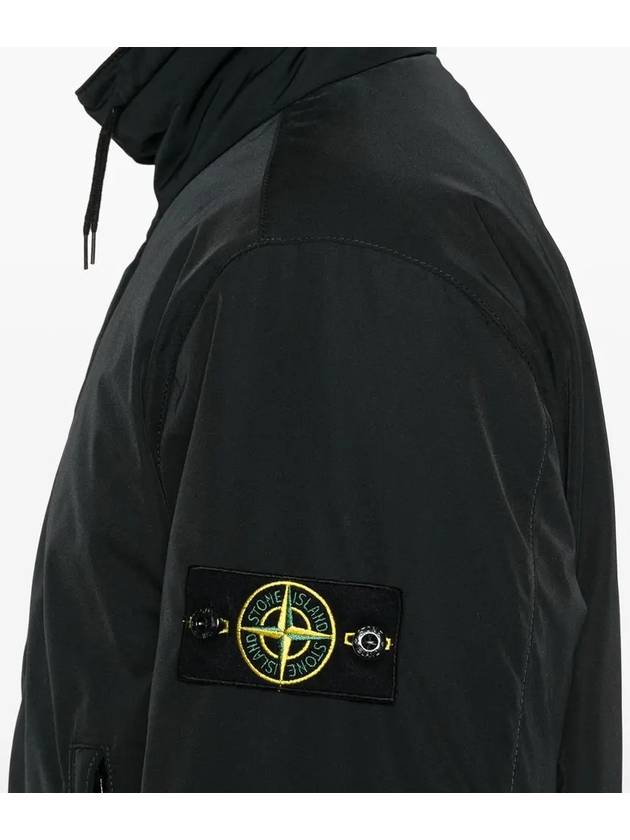 Logo Micro Twill Zip Up Jacket Black - STONE ISLAND - BALAAN 6