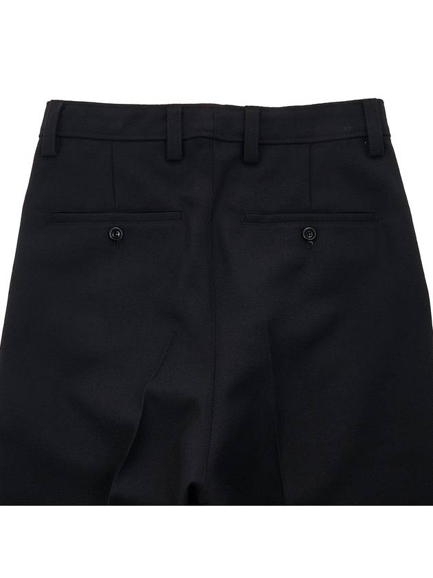 Gabardine Wool Loose Fit Wide Pants Black - AMI - BALAAN.