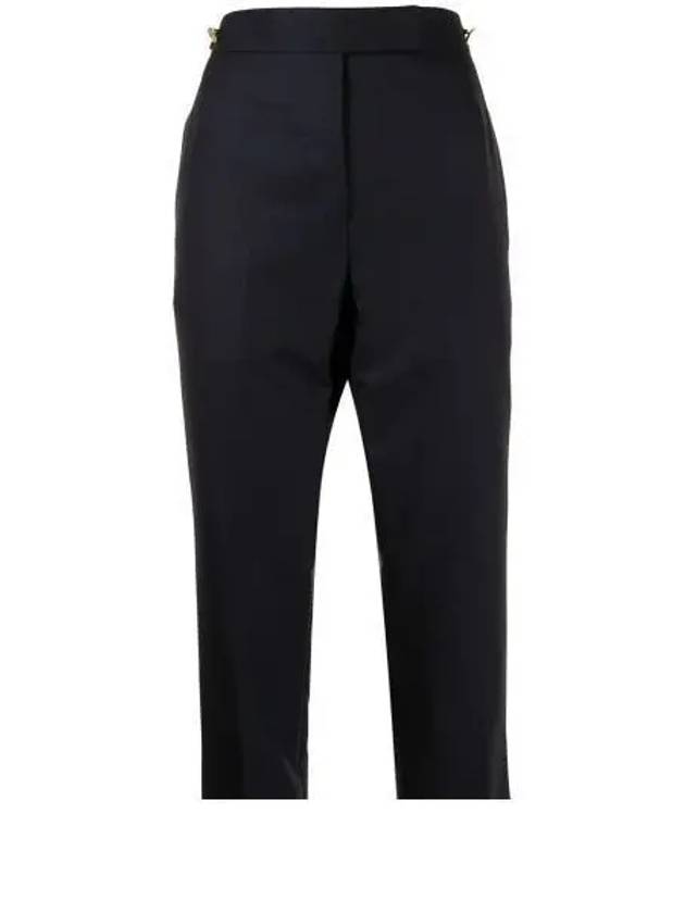 Low Rise Side Tab Wool Slacks Dark Grey - THOM BROWNE - BALAAN 2