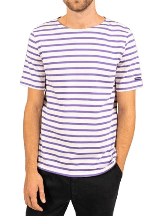 Levant Striped Sailor Short Sleeve T Shirt Acme Violet - SAINT JAMES - BALAAN 1