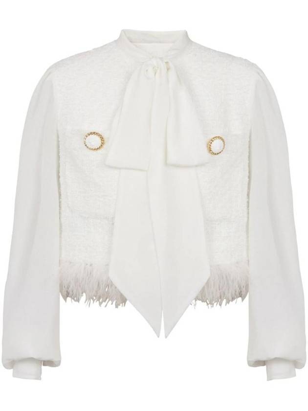 Tweed Crepe Jacket White - BALMAIN - BALAAN 1