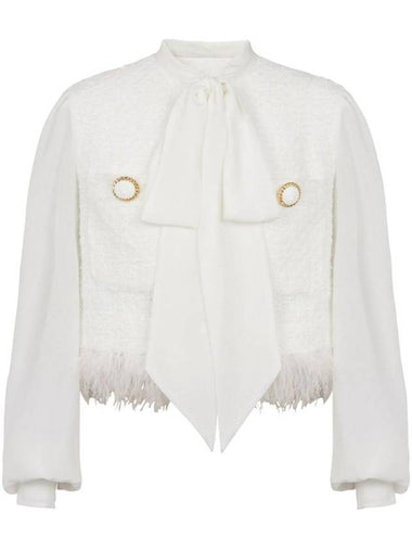 Tweed Crepe Jacket White - BALMAIN - BALAAN 1