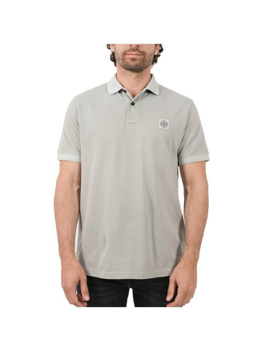 Wappen Cotton Short Sleeve Polo Shirt Dust Grey - STONE ISLAND - BALAAN 1