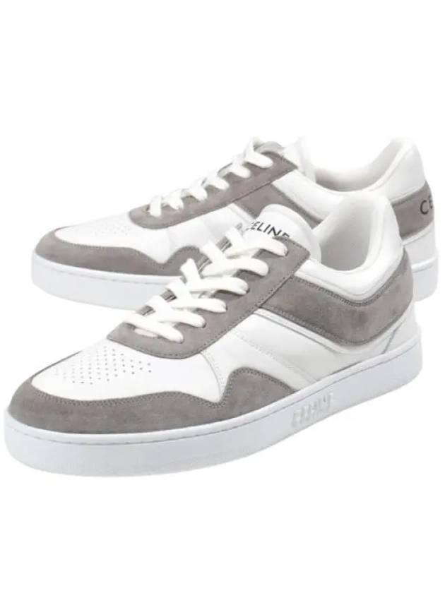 Trainer Suede Calfskin Lace-Up Low Top Sneakers Grey - CELINE - BALAAN 2