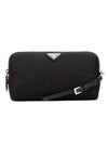 Triangle Logo Re-Nylon Pouch Bag Black - PRADA - BALAAN 1