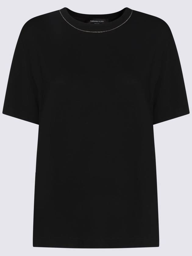 Fabiana Filippi Black Viscose T-Shirt - FABIANA FILIPPI - BALAAN 1