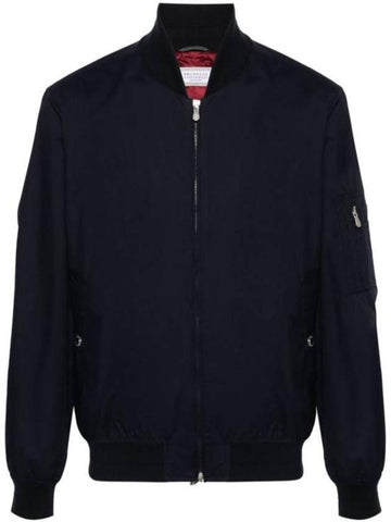 Men's Bomber Jacket Blue - BRUNELLO CUCINELLI - BALAAN 1