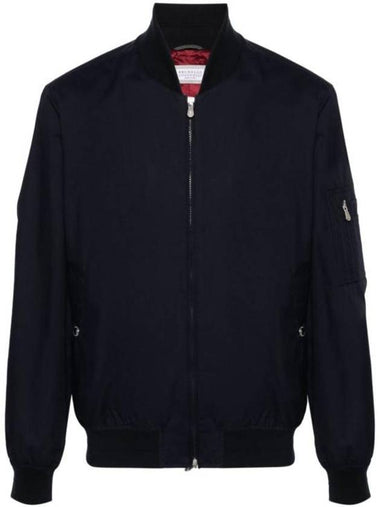 Men's Bomber Jacket Blue - BRUNELLO CUCINELLI - BALAAN 1