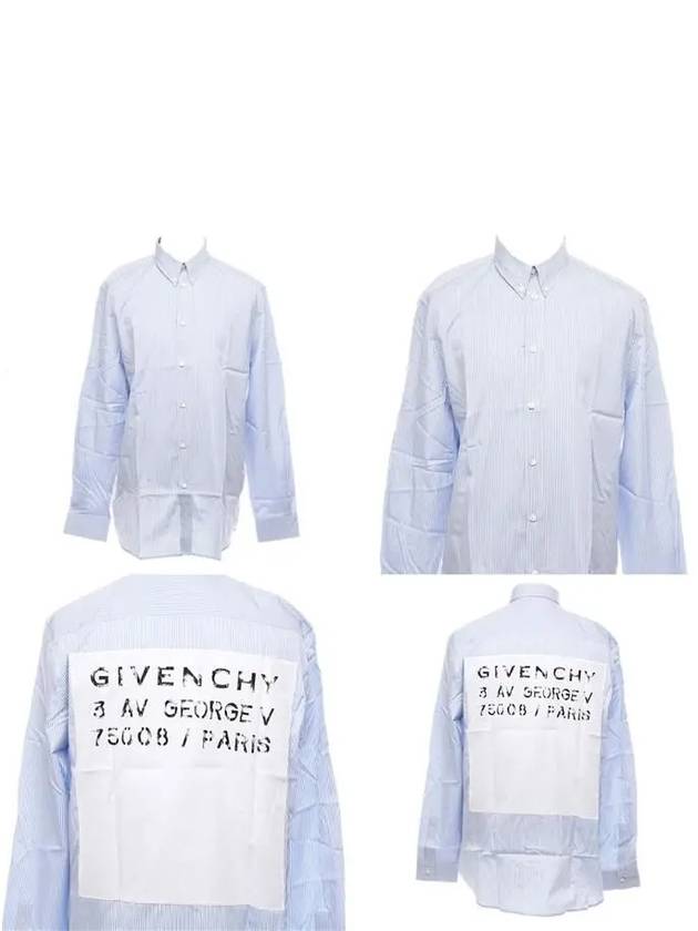 Back Logo Striped Long Sleeve Shirt blue - GIVENCHY - BALAAN 9