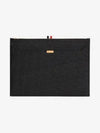 RWB Tab Leather Document Medium Clutch Bag Black - THOM BROWNE - BALAAN 2