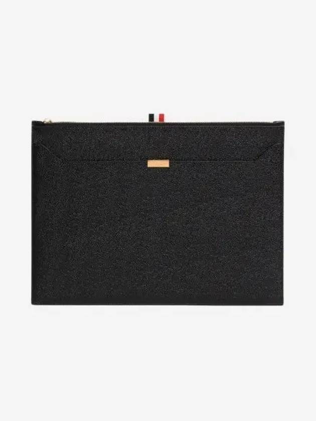 RWB Tab Leather Document Medium Clutch Bag Black - THOM BROWNE - BALAAN 2