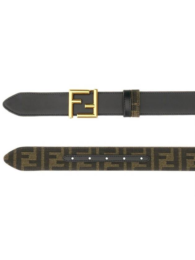 FF Fabric Reversible Leather Belt Black - FENDI - BALAAN 3