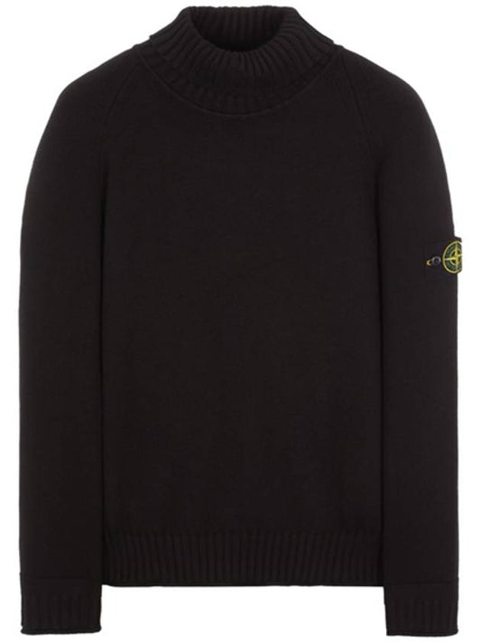 Logo Wappen Patch Cotton Turtleneck Black - STONE ISLAND - BALAAN 2