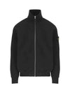 Cotton Zip-Up Jacket Black - STONE ISLAND - BALAAN 2