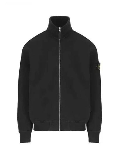 Cotton Zip-Up Jacket Black - STONE ISLAND - BALAAN 2