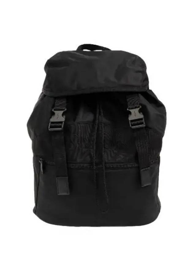 Backpack In Econyl And Vegetable-Tanned Leather Black - SAINT LAURENT - BALAAN 2