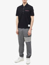 Men's Three Stripes Pocket Mercerized Short Sleeve Polo Shirt Navy - THOM BROWNE - BALAAN 6