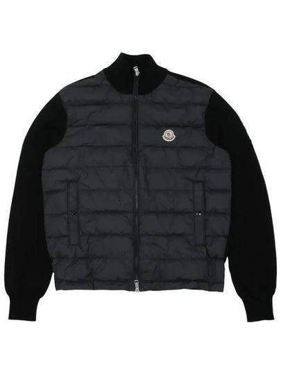 Padded Cotton Zip-Up Cardigan Black - MONCLER - BALAAN 2