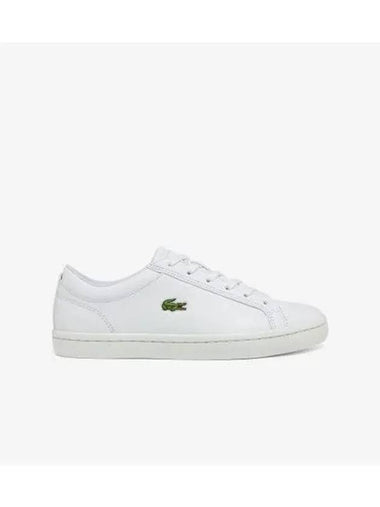 Women s Straight Set Leather Sneakers White - LACOSTE - BALAAN 1