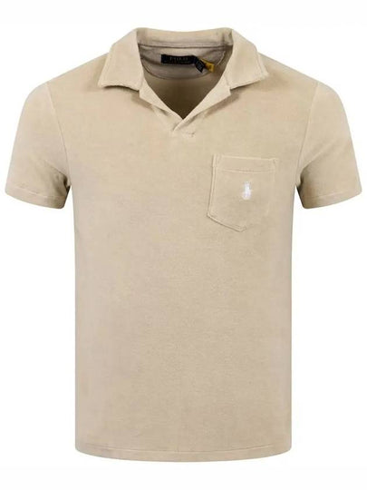 Embroidered Logo Pocket Short Sleeves Polo Shirt Beige - POLO RALPH LAUREN - BALAAN 2