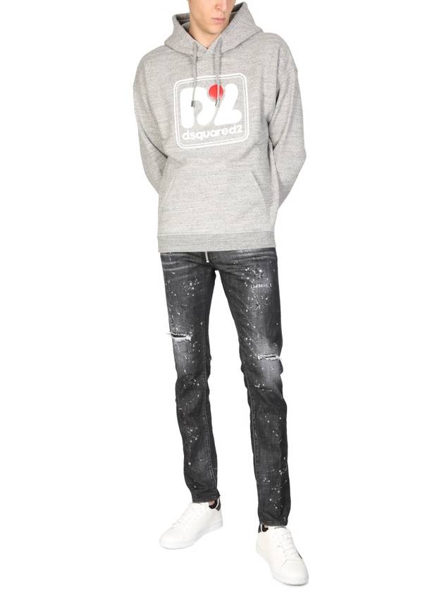 Logo Cotton Hood Gray - DSQUARED2 - BALAAN 3