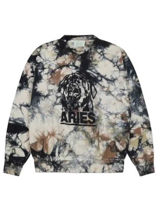 Aries Rottweiler tie dye sweatshirt multi colored T shirt - ARIES - BALAAN 1