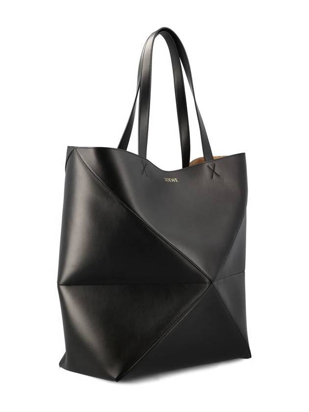 Large Puzzle Fold Calfskin Tote Bag Black - LOEWE - BALAAN 4